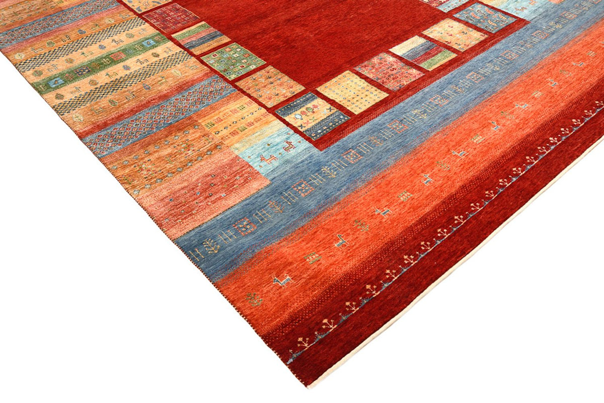 Gabbeh-tæppe - Loribaft Indus - 336 x 250 cm - rød
