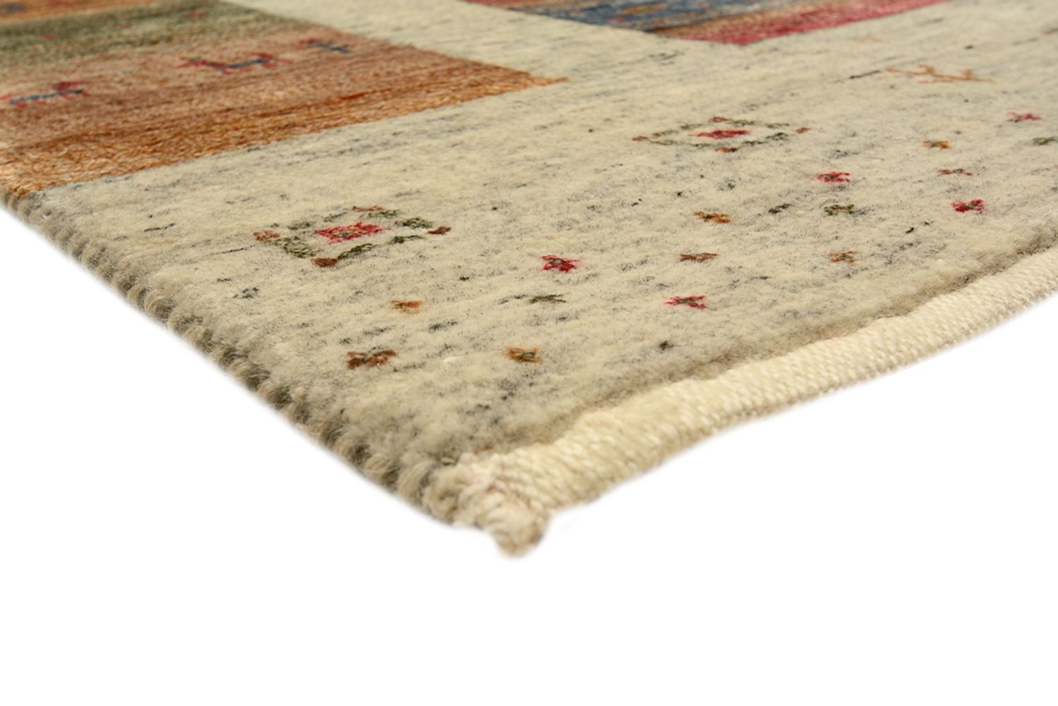 Gabbeh-tæppe - Loribaft Indus firkantet  - 254 x 251 cm - lys beige