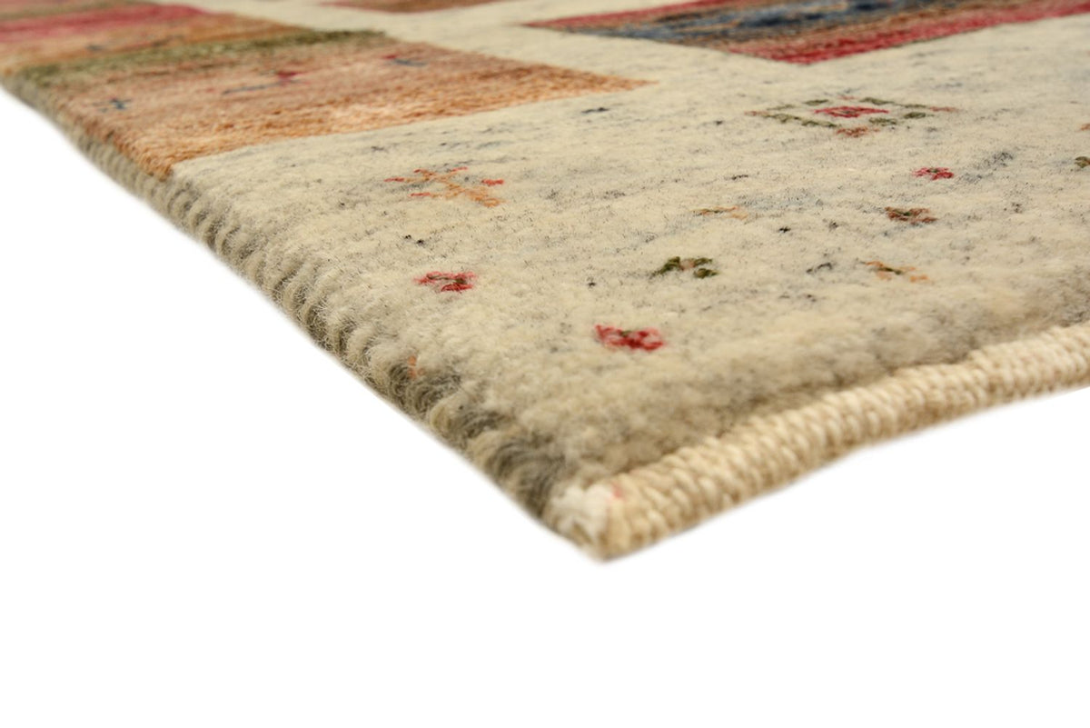 Gabbeh-tæppe - Loribaft Indus firkantet  - 202 x 199 cm - lys beige