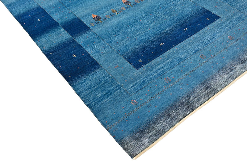 Gabbeh-tæppe - Loribaft Indus - 201 x 152 cm - havblå