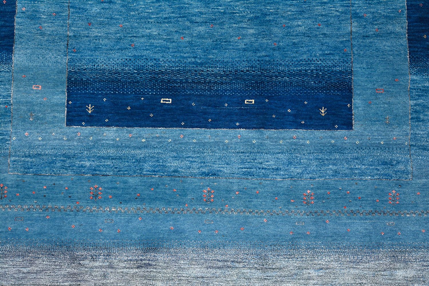 Gabbeh-tæppe - Loribaft Indus - 201 x 152 cm - havblå