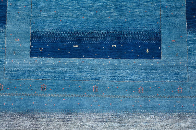 Gabbeh-tæppe - Loribaft Indus - 201 x 152 cm - havblå