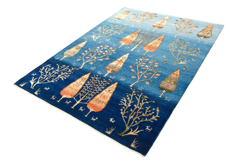 Gabbeh-tæppe - Loribaft Indus - 203 x 155 cm - havblå