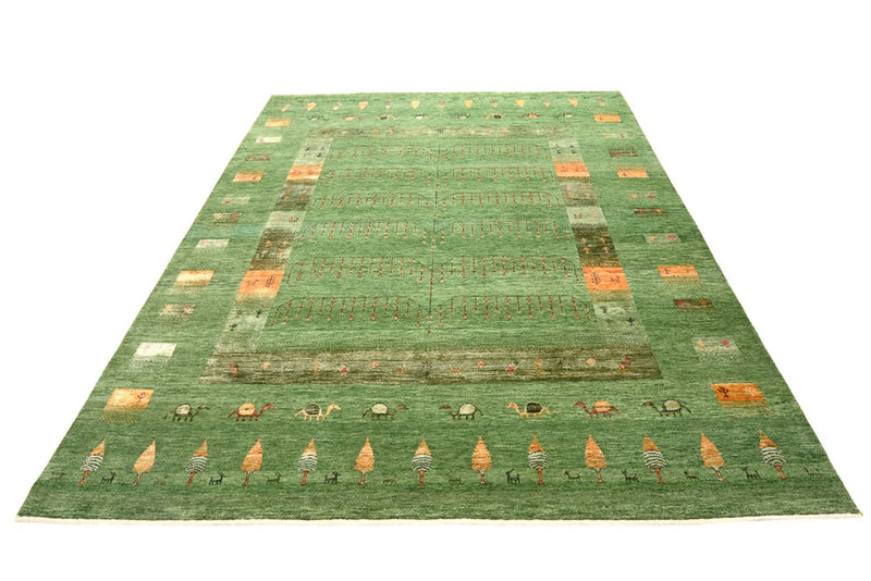 Gabbeh-tæppe - Loribaft Indus - 246 x 206 cm - grøn