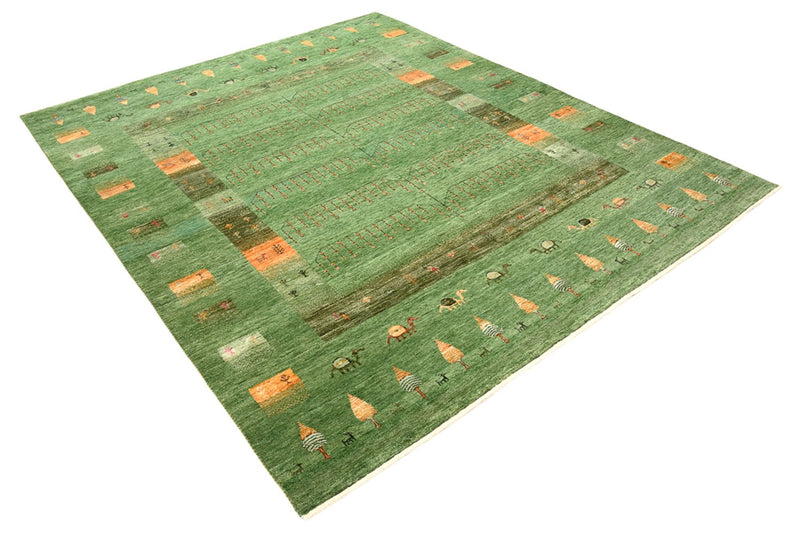 Gabbeh-tæppe - Loribaft Indus - 246 x 206 cm - grøn
