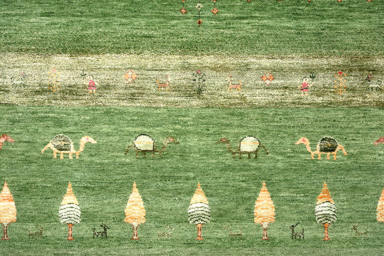 Gabbeh-tæppe - Loribaft Indus - 246 x 206 cm - grøn