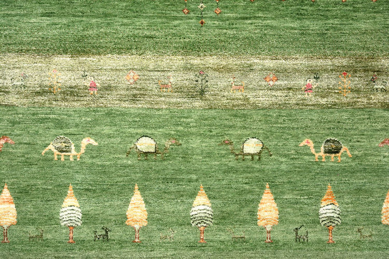 Gabbeh-tæppe - Loribaft Indus - 246 x 206 cm - grøn
