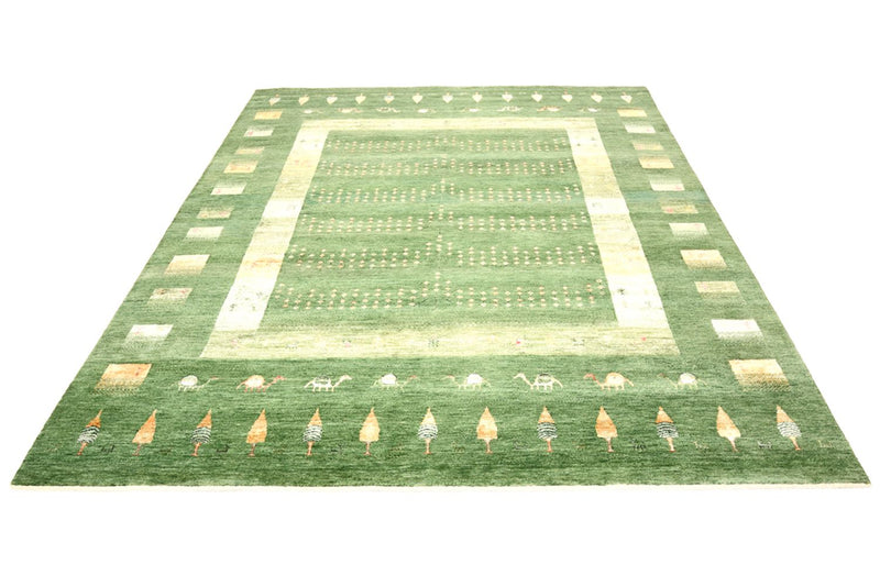 Gabbeh-tæppe - Loribaft Indus - 246 x 206 cm - grøn