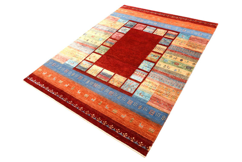 Gabbeh-tæppe - Loribaft Indus - 199 x 153 cm - rød