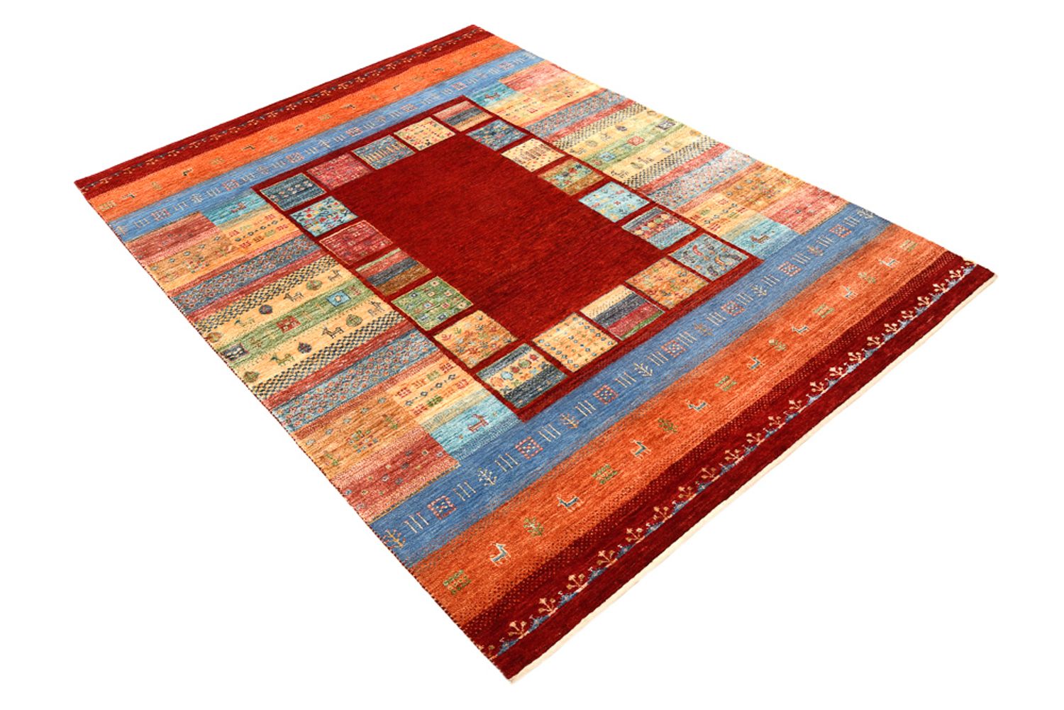 Gabbeh-tæppe - Loribaft Indus - 199 x 153 cm - rød