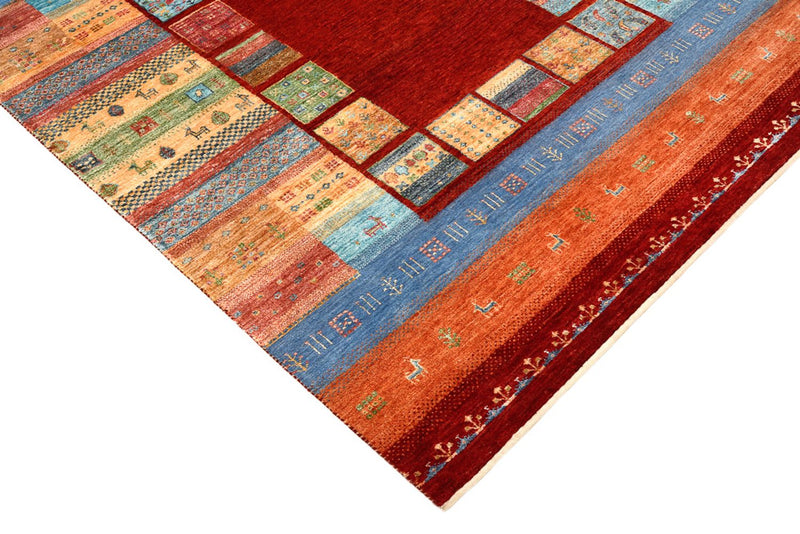 Gabbeh-tæppe - Loribaft Indus - 199 x 153 cm - rød