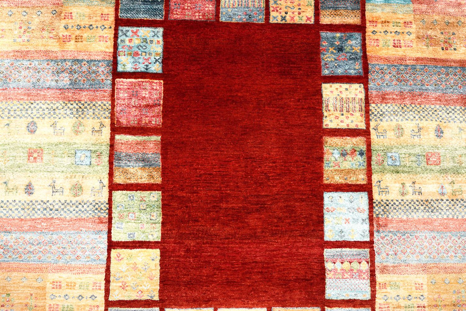 Gabbeh-tæppe - Loribaft Indus - 199 x 153 cm - rød