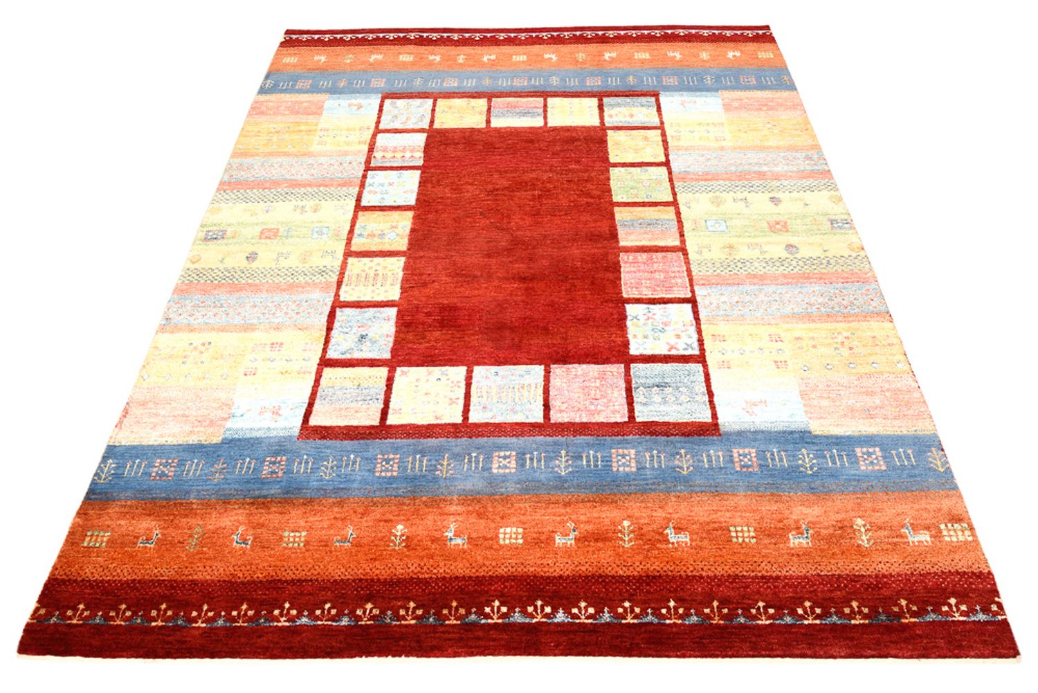Gabbeh-tæppe - Loribaft Indus - 199 x 153 cm - rød