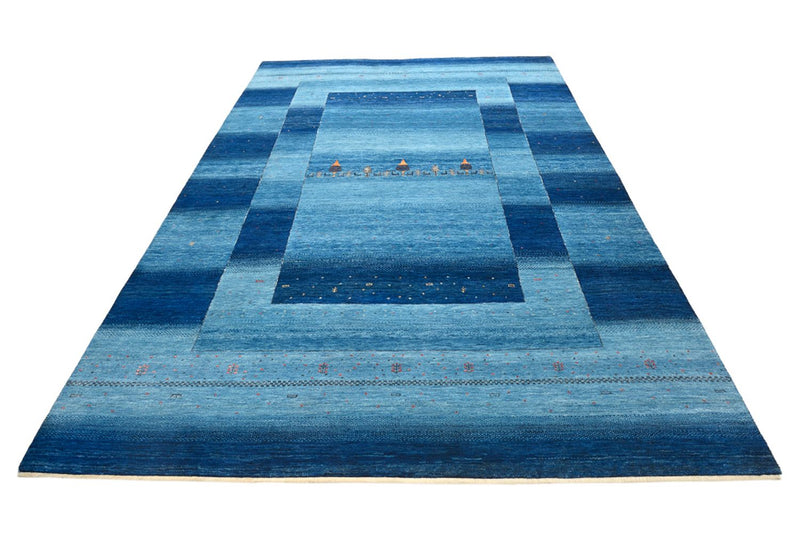 Gabbeh-tæppe - Loribaft Indus - 294 x 205 cm - havblå