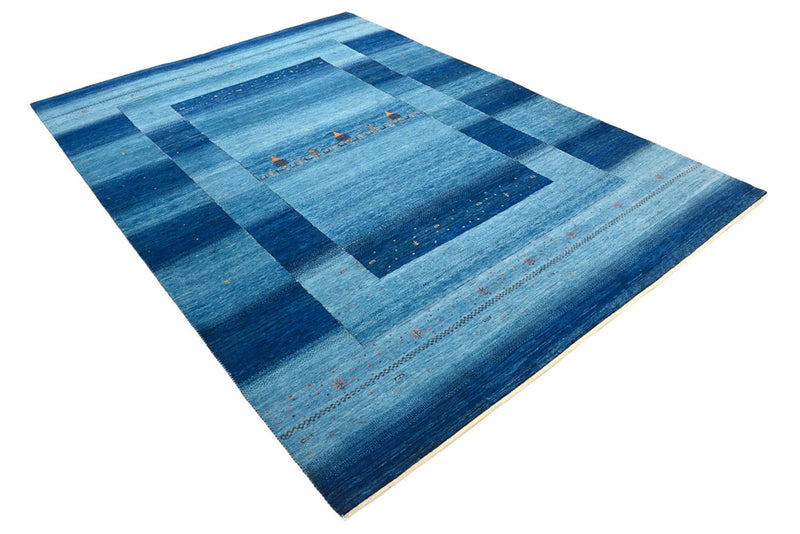 Gabbeh-tæppe - Loribaft Indus - 294 x 205 cm - havblå