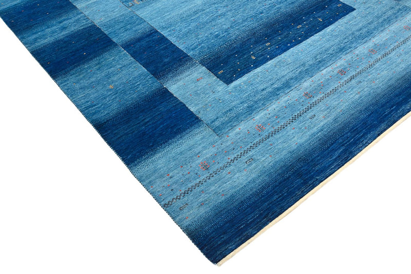 Gabbeh-tæppe - Loribaft Indus - 294 x 205 cm - havblå