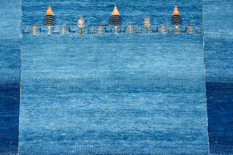 Gabbeh-tæppe - Loribaft Indus - 294 x 205 cm - havblå