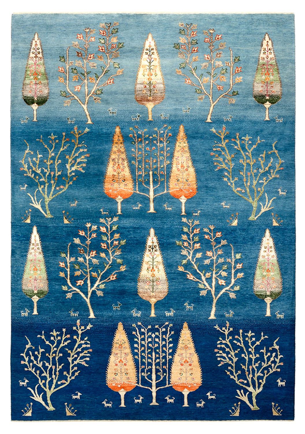 Gabbeh-tæppe - Loribaft Indus - 247 x 173 cm - havblå