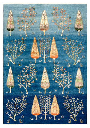 Gabbeh-tæppe - Loribaft Indus - 247 x 173 cm - havblå
