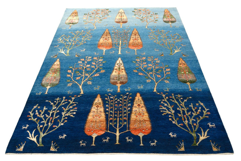 Gabbeh-tæppe - Loribaft Indus - 247 x 173 cm - havblå