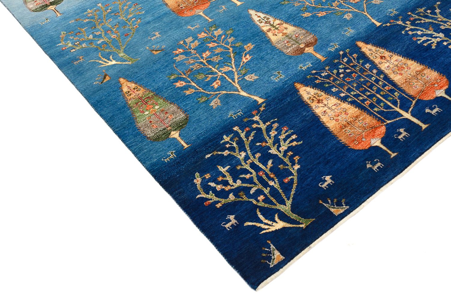 Gabbeh-tæppe - Loribaft Indus - 247 x 173 cm - havblå