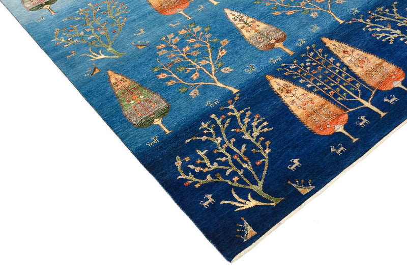 Gabbeh-tæppe - Loribaft Indus - 247 x 173 cm - havblå