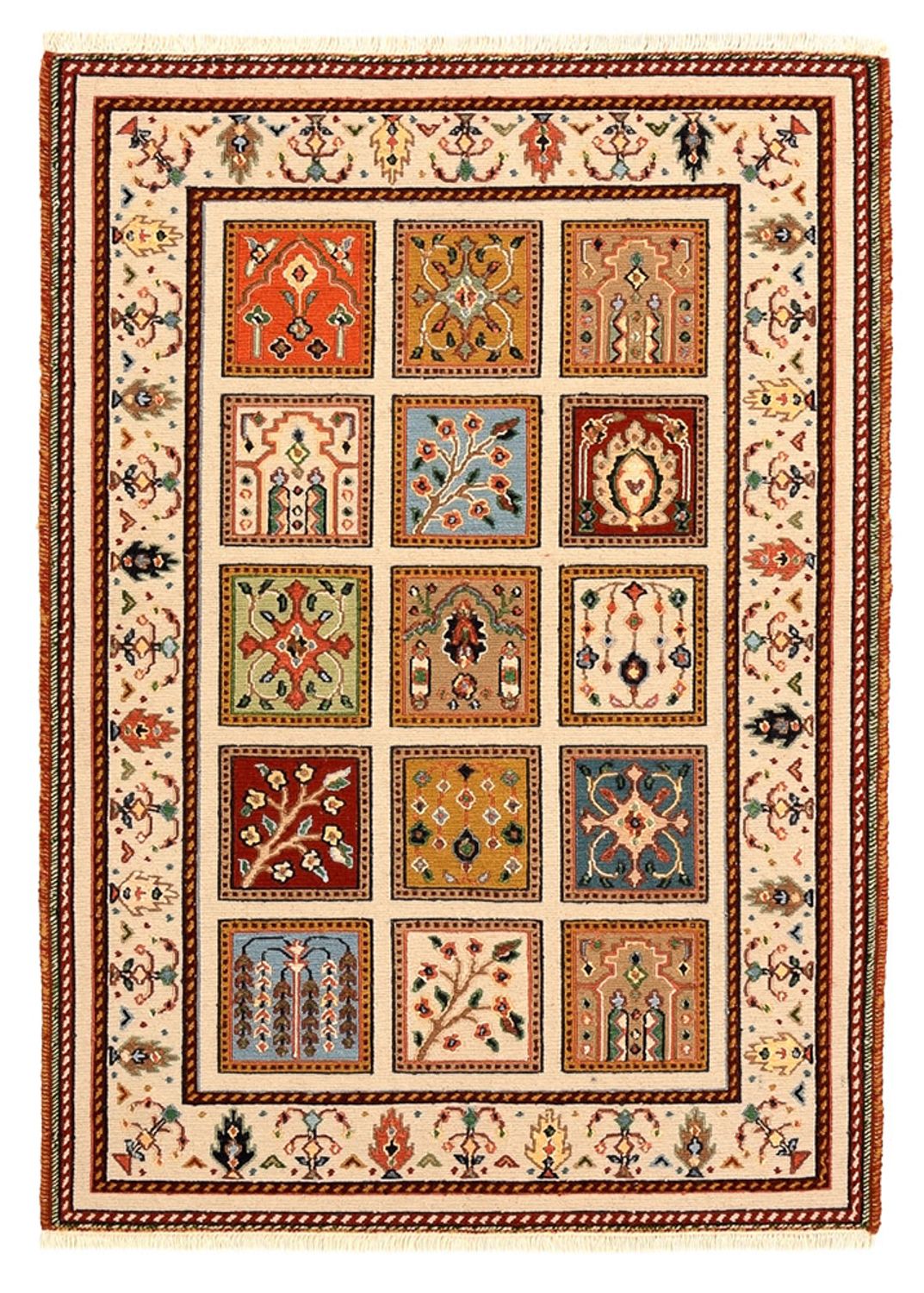 Orientalsk tæppe - 117 x 84 cm - creme