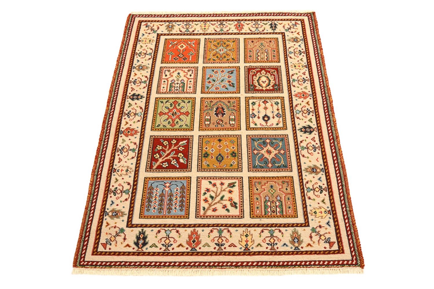 Orientalsk tæppe - 117 x 84 cm - creme