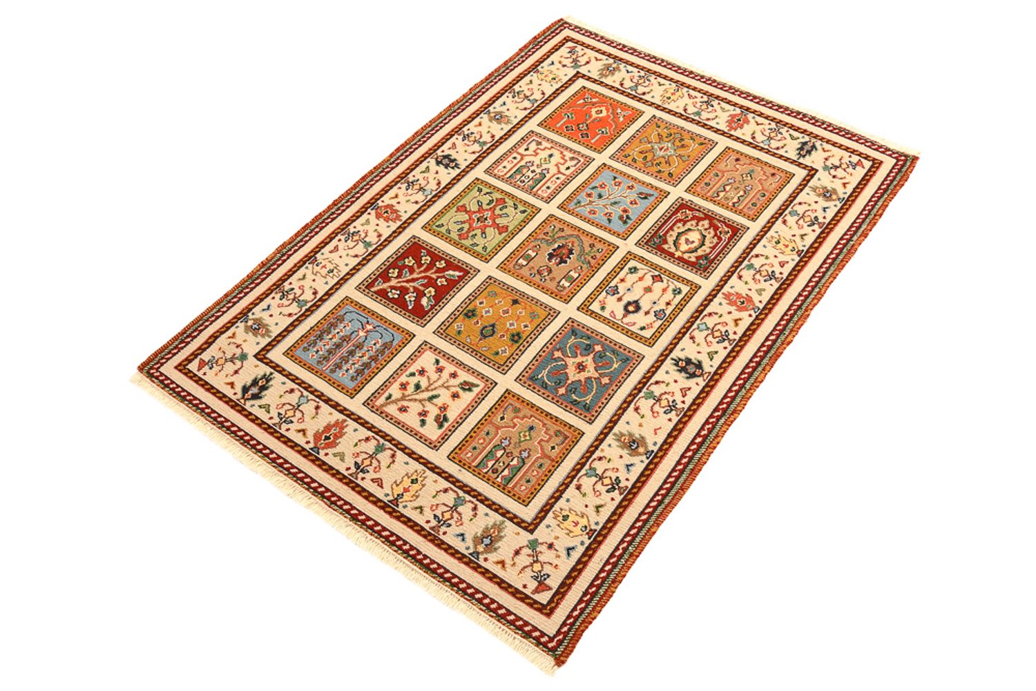 Orientalsk tæppe - 117 x 84 cm - creme