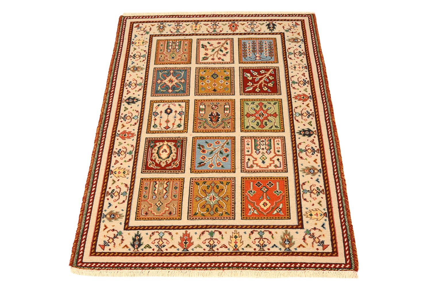 Orientalsk tæppe - 117 x 84 cm - creme