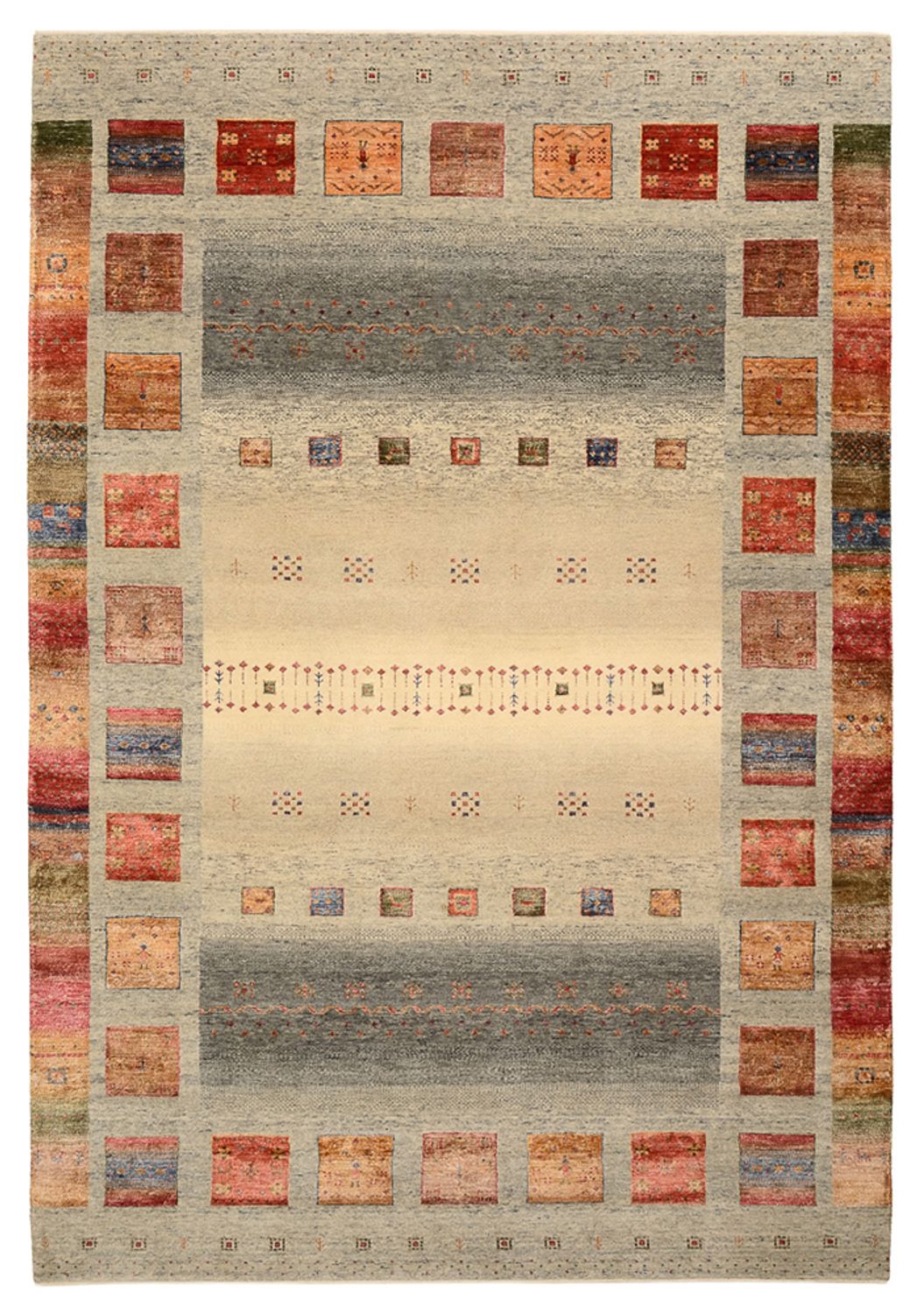Gabbeh-tæppe - Loribaft Indus - 304 x 208 cm - mørk beige