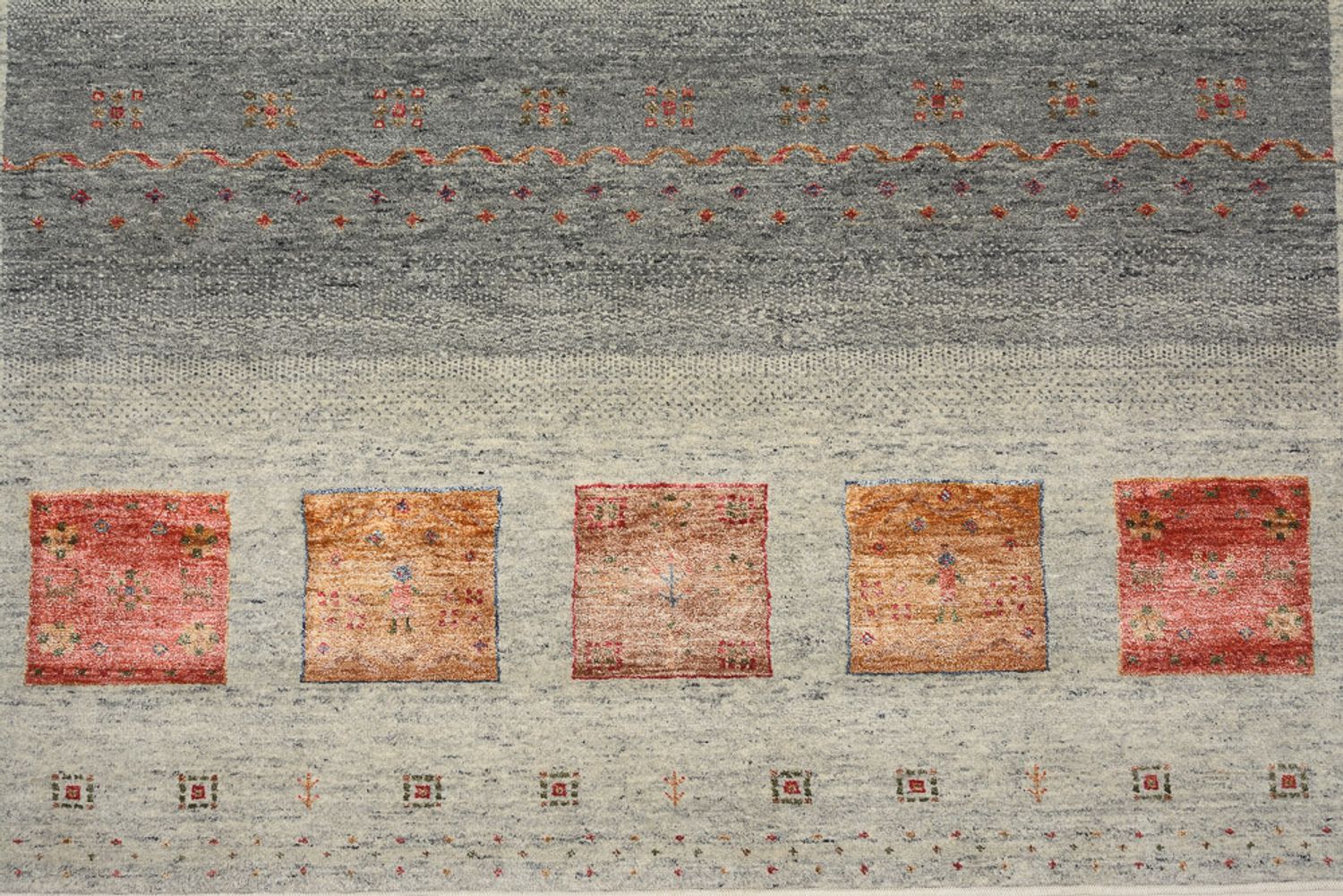 Gabbeh-tæppe - Loribaft Indus - 304 x 208 cm - mørk beige