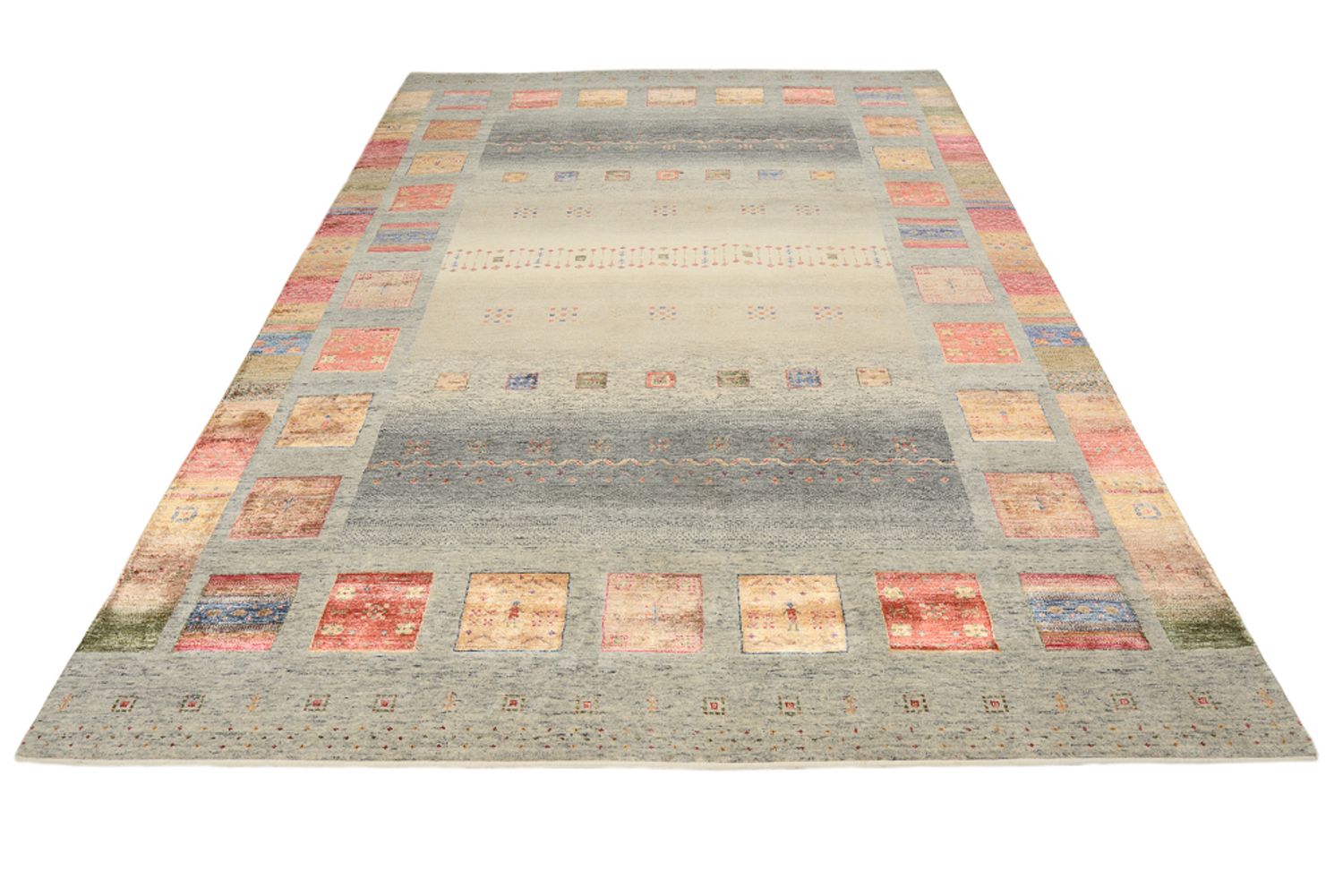 Gabbeh-tæppe - Loribaft Indus - 304 x 208 cm - mørk beige