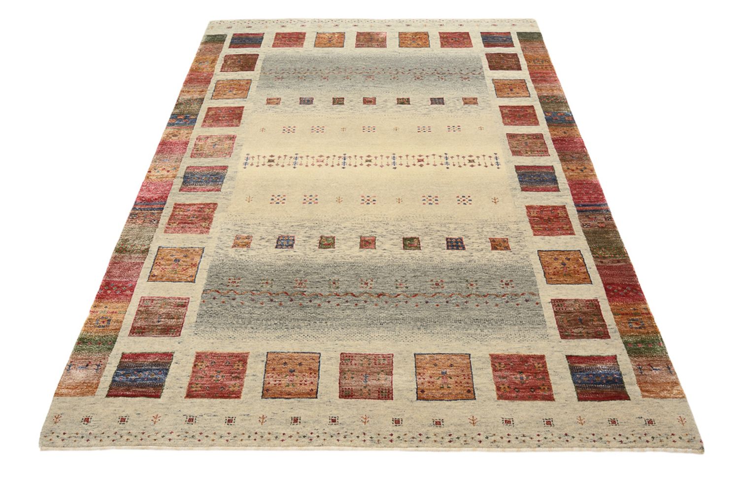 Gabbeh-tæppe - Loribaft Indus - 207 x 158 cm - mørk beige