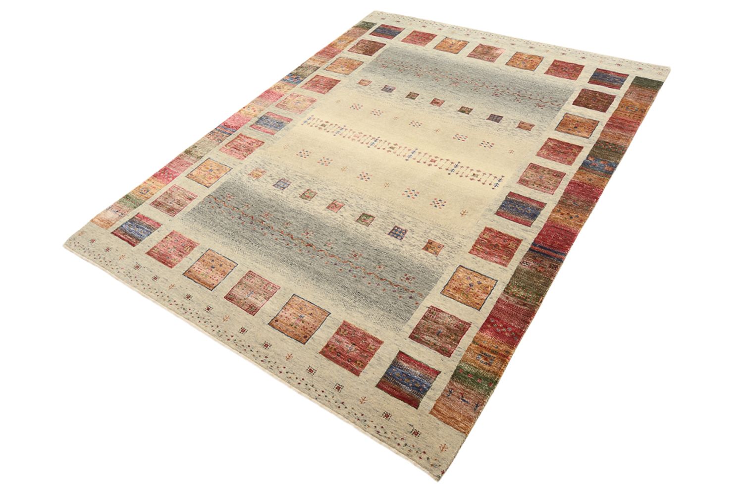 Gabbeh-tæppe - Loribaft Indus - 207 x 158 cm - mørk beige