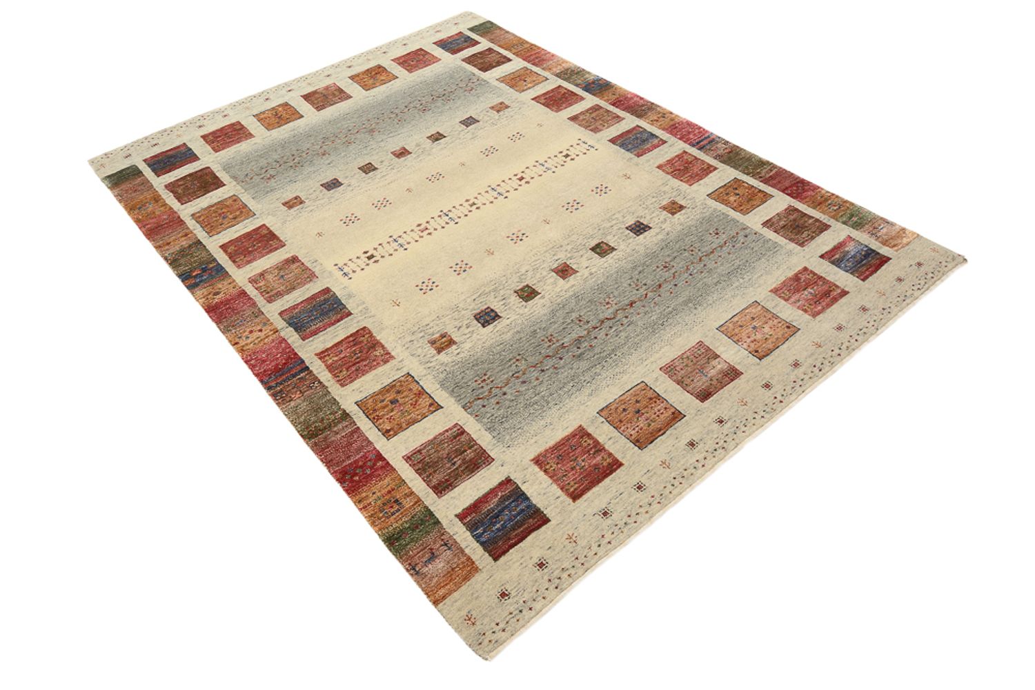 Gabbeh-tæppe - Loribaft Indus - 207 x 158 cm - mørk beige