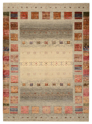 Gabbeh-tæppe - Loribaft Indus - 242 x 177 cm - mørk beige