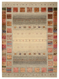 Gabbeh-tæppe - Loribaft Indus - 242 x 177 cm - mørk beige