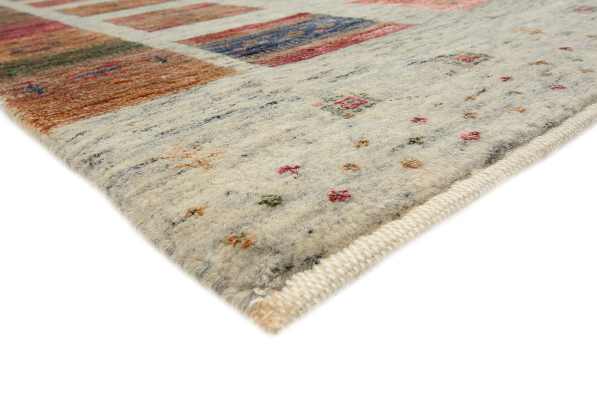 Gabbeh-tæppe - Loribaft Indus - 242 x 177 cm - mørk beige