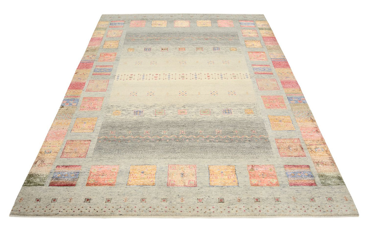 Gabbeh-tæppe - Loribaft Indus - 242 x 177 cm - mørk beige