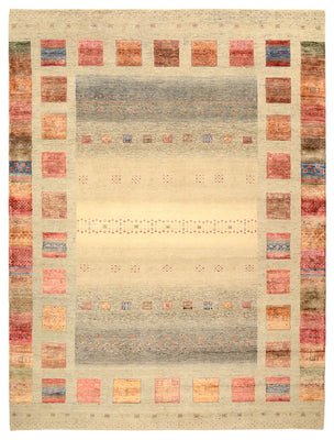 Gabbeh-tæppe - Loribaft Indus - 336 x 250 cm - mørk beige