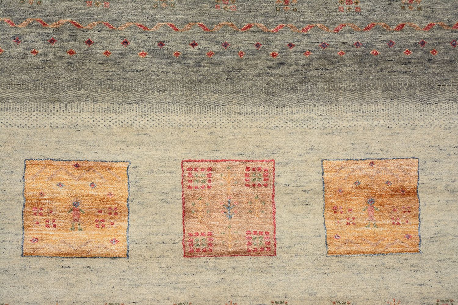 Gabbeh-tæppe - Loribaft Indus - 336 x 250 cm - mørk beige