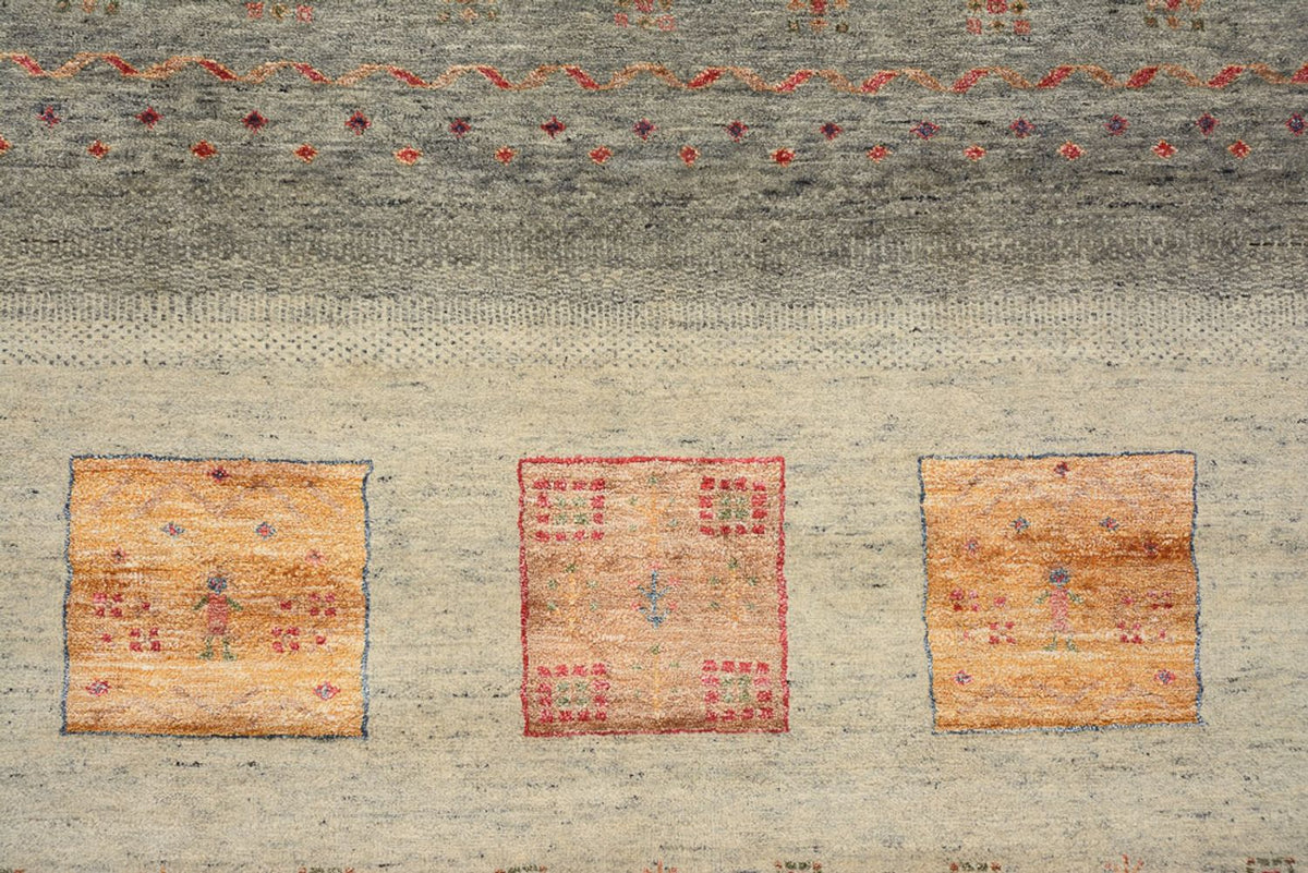 Gabbeh-tæppe - Loribaft Indus - 336 x 250 cm - mørk beige