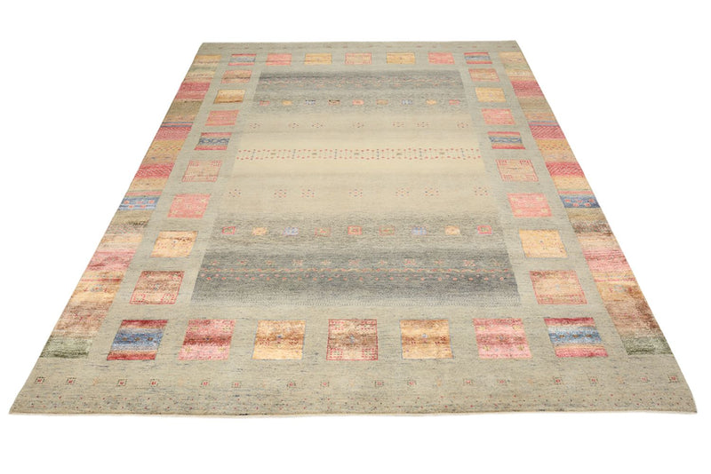 Gabbeh-tæppe - Loribaft Indus - 336 x 250 cm - mørk beige