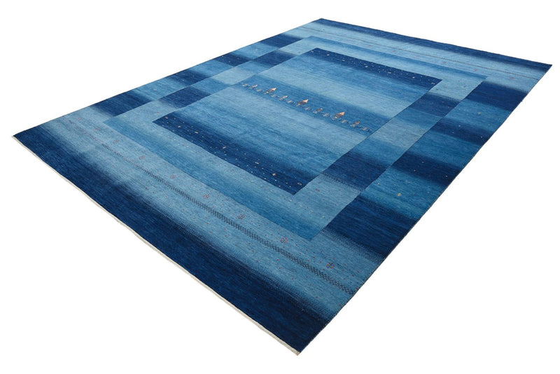 Gabbeh-tæppe - Loribaft Indus - 345 x 247 cm - havblå