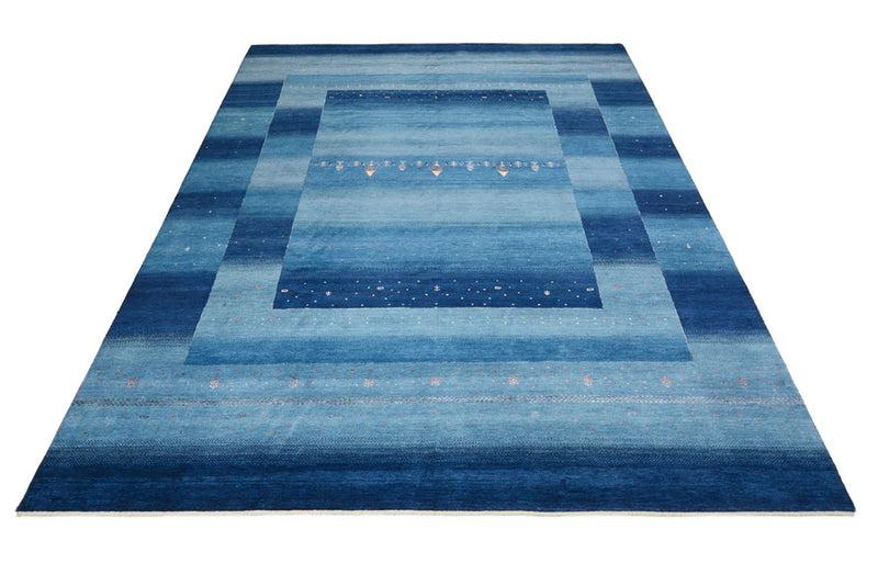 Gabbeh-tæppe - Loribaft Indus - 345 x 247 cm - havblå