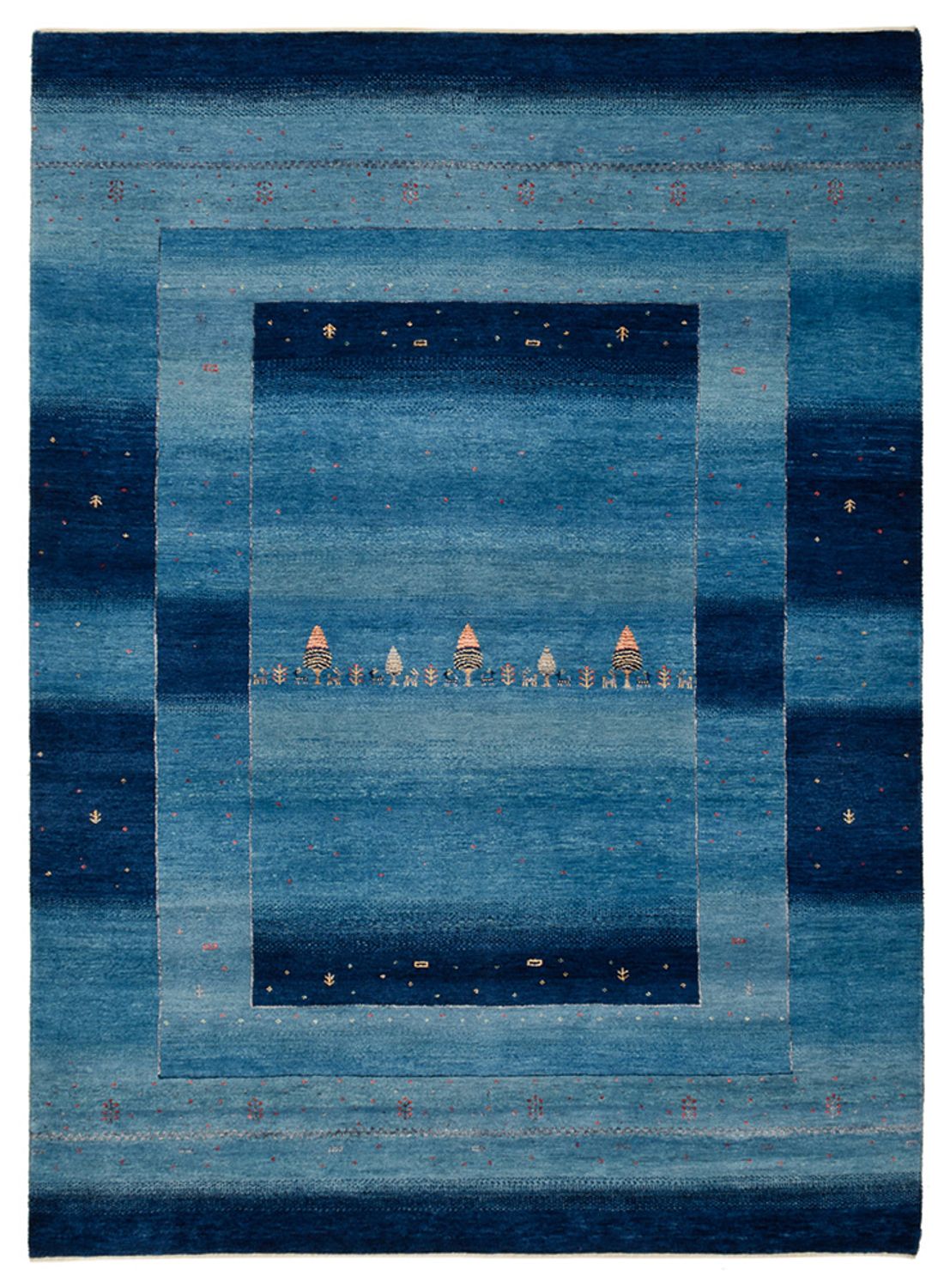 Gabbeh-tæppe - Loribaft Indus - 235 x 169 cm - havblå