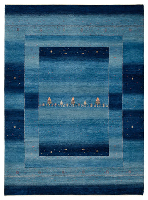 Gabbeh-tæppe - Loribaft Indus - 235 x 169 cm - havblå