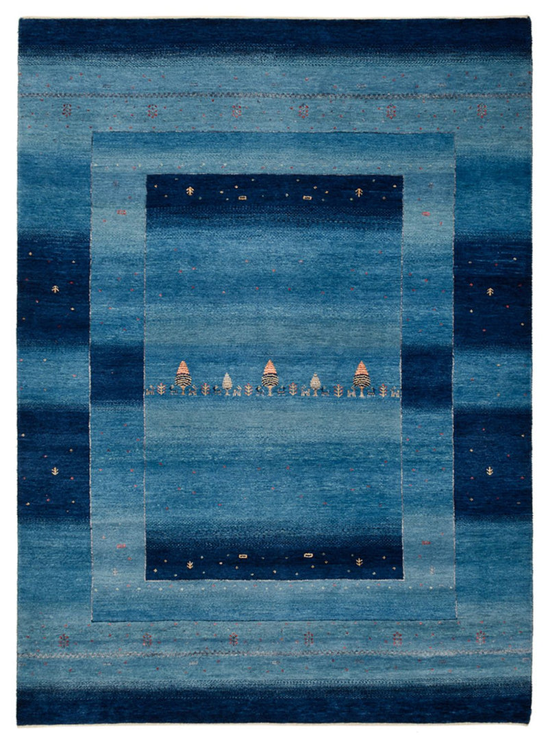 Gabbeh-tæppe - Loribaft Indus - 235 x 169 cm - havblå