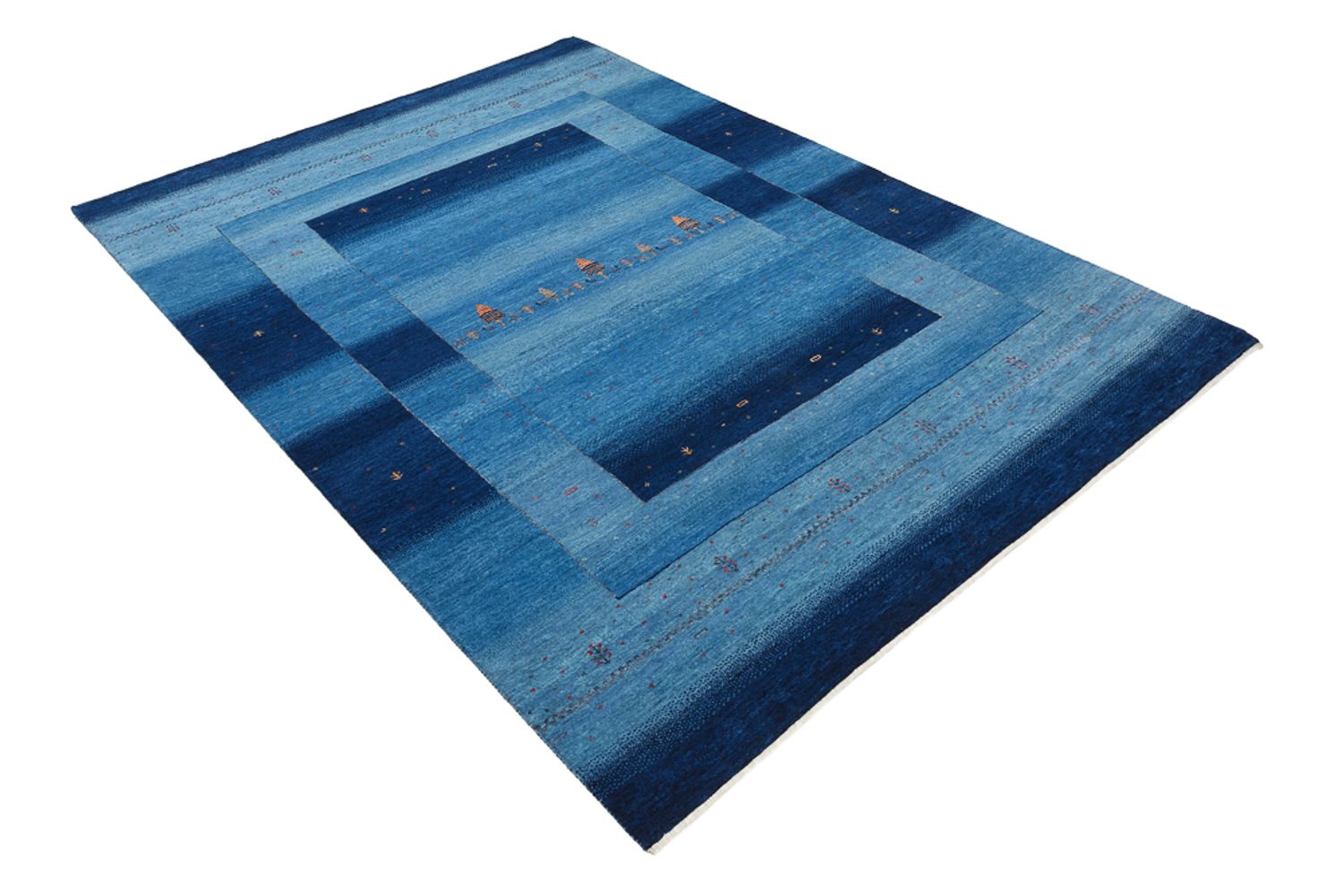 Gabbeh-tæppe - Loribaft Indus - 235 x 169 cm - havblå